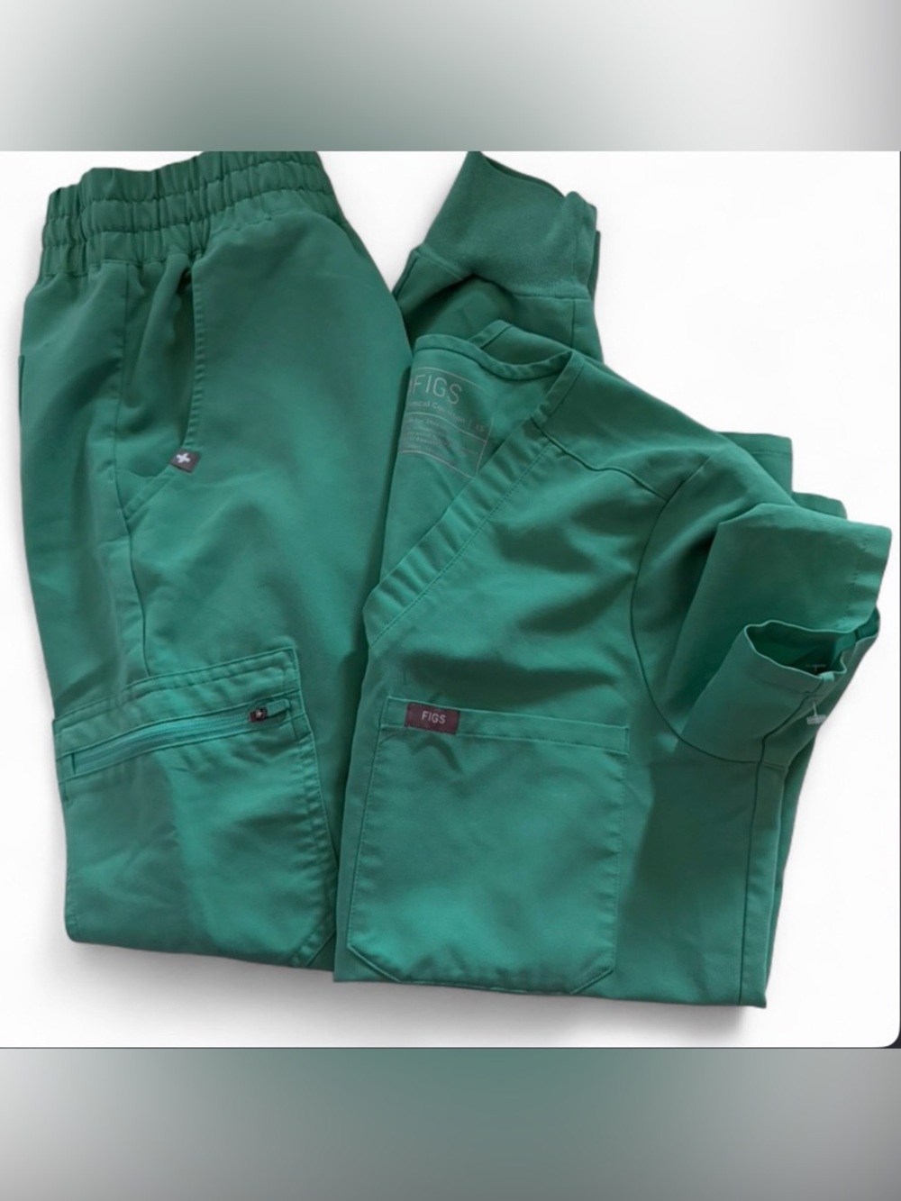 Figs Deep Green Medical Scrub Top and Pants